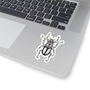 Vintage kever sticker - esthetische laptopstickers, natuurliefhebber geschenken, insectenkunst, insectenstickers, uniek huisdecor handgetekende
