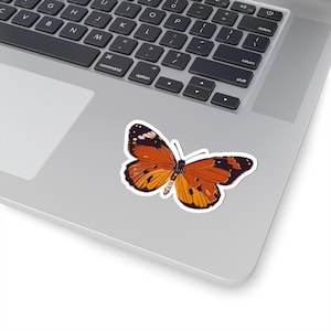 Lebendiger Schmetterling Aufkleber, Naturliebhaber Aufkleber, ästhetische Laptop Aufkleber, Geschenk für Schmetterling-Enthusiasten, Frühlingsdekor