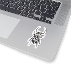 Keversticker voor natuurliefhebbers, laptopstickers, cadeau voor insectenliefhebbers, milieuvriendelijke kunst, unieke stickers handgetekende