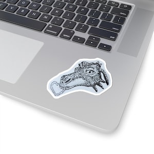 Sticker Shrek Dragon, uniek stippelontwerp, handgetekende sticker, kwaliteitsvinyl, voor Shrek-liefhebbers, laptop-/dagboekaccessoires