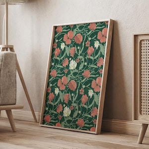Morris Garden Poster, Abstract Poster Flowers, Floral Print, Art Nouveau Print, William Morris Poster, Botanical Wall Art, Floral Wall Art