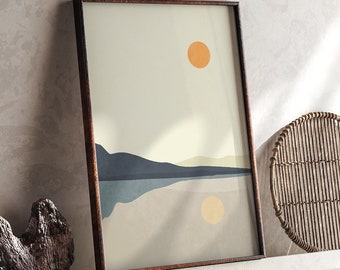 Mid Century Art, Modern Wall Art, Abstract Art Print, Modern Abstract Landscape, Mid Century Modern, Wall Art, Minimalist Art, Serial Poster