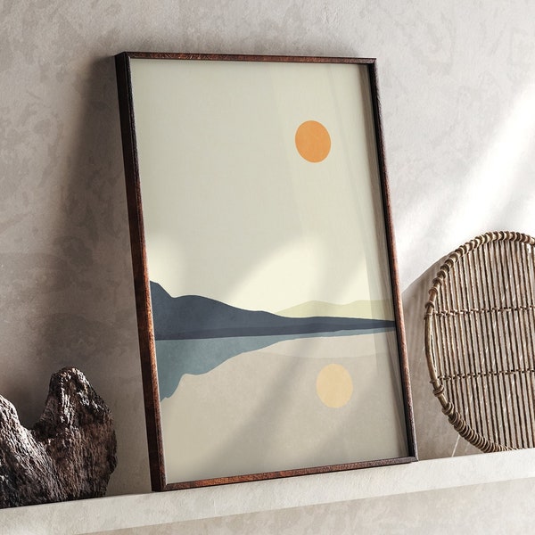 Mid Century Art, Modern Wall Art, Abstract Art Print, Modern Abstract Landscape, Mid Century Modern, Wall Art, Minimalist Art, Serial Poster