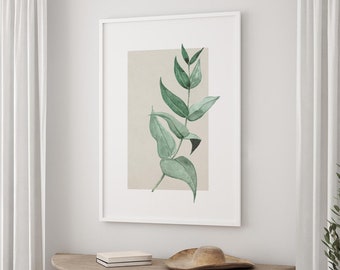 Plant Illustration, Colorful Poster, Print Wall Art, Leaf Print, 18x24 Poster, Floral Wall Art, Wall Art Boho, Poster Art, Minimalist Poster