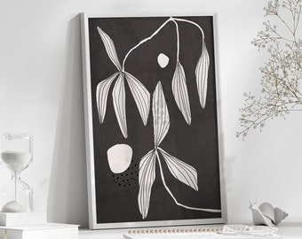 Floral Wall Art, Wall Art Boho, Flower Illustration, Botanical Wall Art, Wall Art Trendy, Poster Art, Room Poster, Flower Poster, Leaf Print