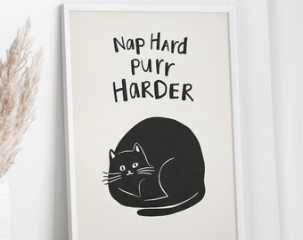 Cat Drawing, Abstract Cat Poster, Cat Quote Print, Wall Art, Kitten Illustration, Modern Wall Art, Funny Cat, Minimalist Art, Serial Poster