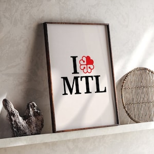 I Love Montreal Poster, Minimalist Art, Montreal Print, Colorful Poster, Montreal, Modern Art, Montreal Design, Illustration, Serial Poster