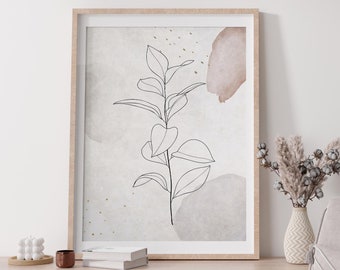 Plant Illustration, Bohemian Wall Decor, Plant Illustration, 18x24 Poster, Floral Wall Art, Wall Art Boho, Wall Art Trendy,Minimalist Poster