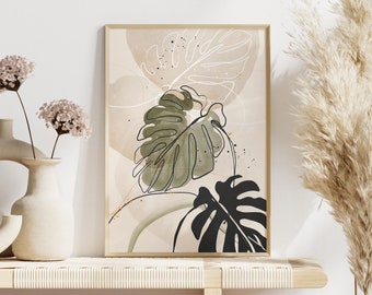 Greenery Wall Art, Large Wall Decor, Floral Wall Art, Boho Poster, Plant Poster, Botanical Illustration, Home Wall Decor, Greenery Walldecor