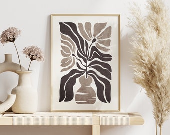Floral Wall Art, Wall Art Boho, Flower Illustration, Botanical Wall Art, Wall Art Trendy, Poster Art, Room Poster, Flower Poster, Leaf Print