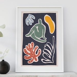 Matisse Gallery Wall, Cut-Outs,Vintage Poster,Matisse Print, Matisse Poster,Neutral Colors Decor,Papiers Decoupes,Botanical Art,SerialPoster