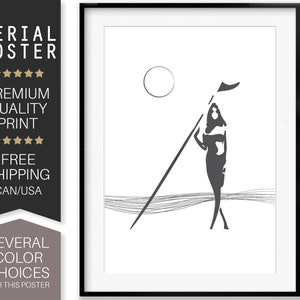 Surfer Girl, Surf Longboard Poster, Surf Art, Surf Longboard Print, Ocean Poster, Arte moderno, Surf Print, Surf Illustration, Serial Poster