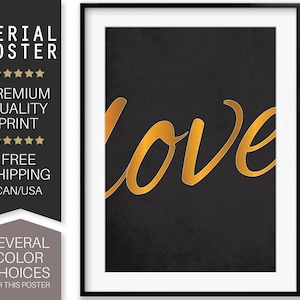 Love Quote, Typography Poster, Inspirational Quote, Text Print, Colorful Poster, Golden Text Print, Modern Art, Home Decor, Serial Poster