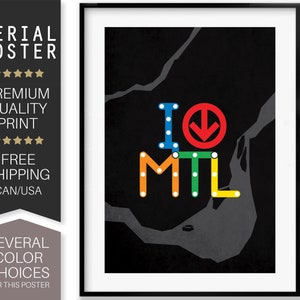 I Love Montreal Poster, Minimalist Art, Montreal Metro Lines, Montreal Metro Poster, Modern Art, Montreal Subway, Illustration,Serial Poster