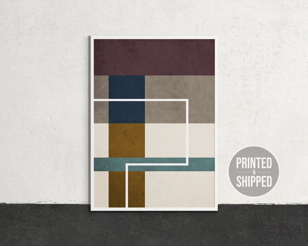 Geometric Abstract Art Print, Mid-century Modern Wall Decor - Etsy