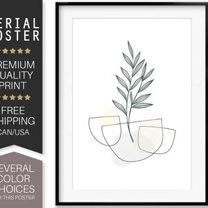 Plantes et pots, affiche de la nature, impression d'art scandinave, milieu du siècle moderne, affiche colorée, conception graphique, impression d'art, affiche en série
