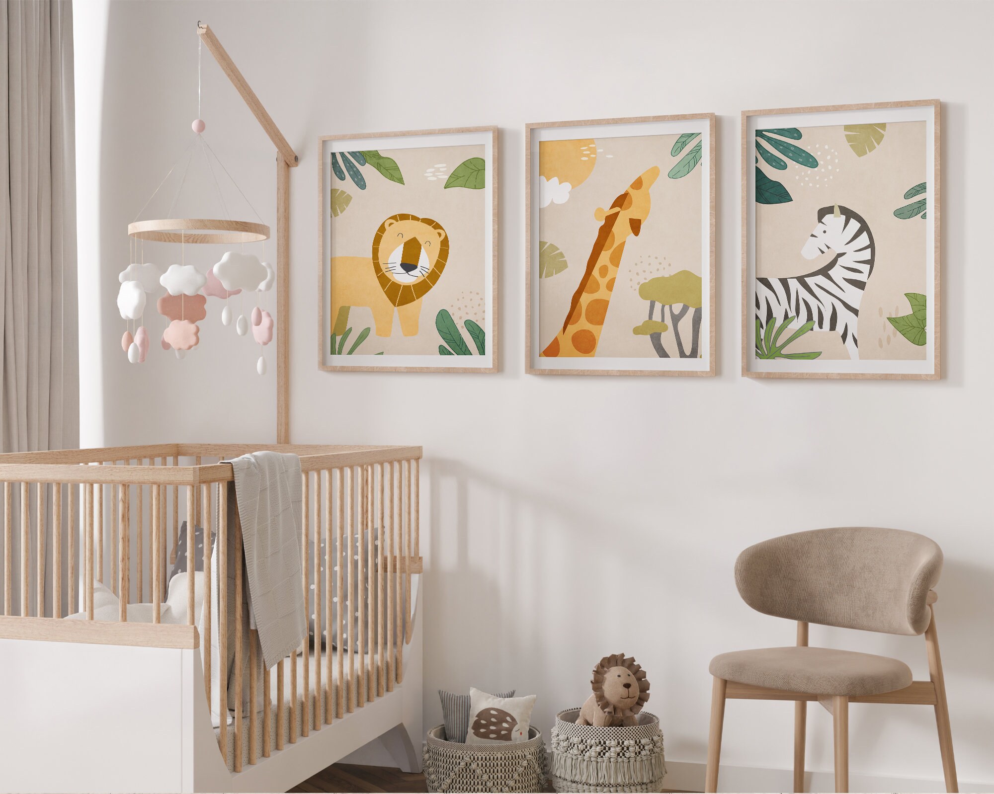 Safari Animal Nursery Prints, Boho Kids Room Decor (set of 3) - Etsy Canada