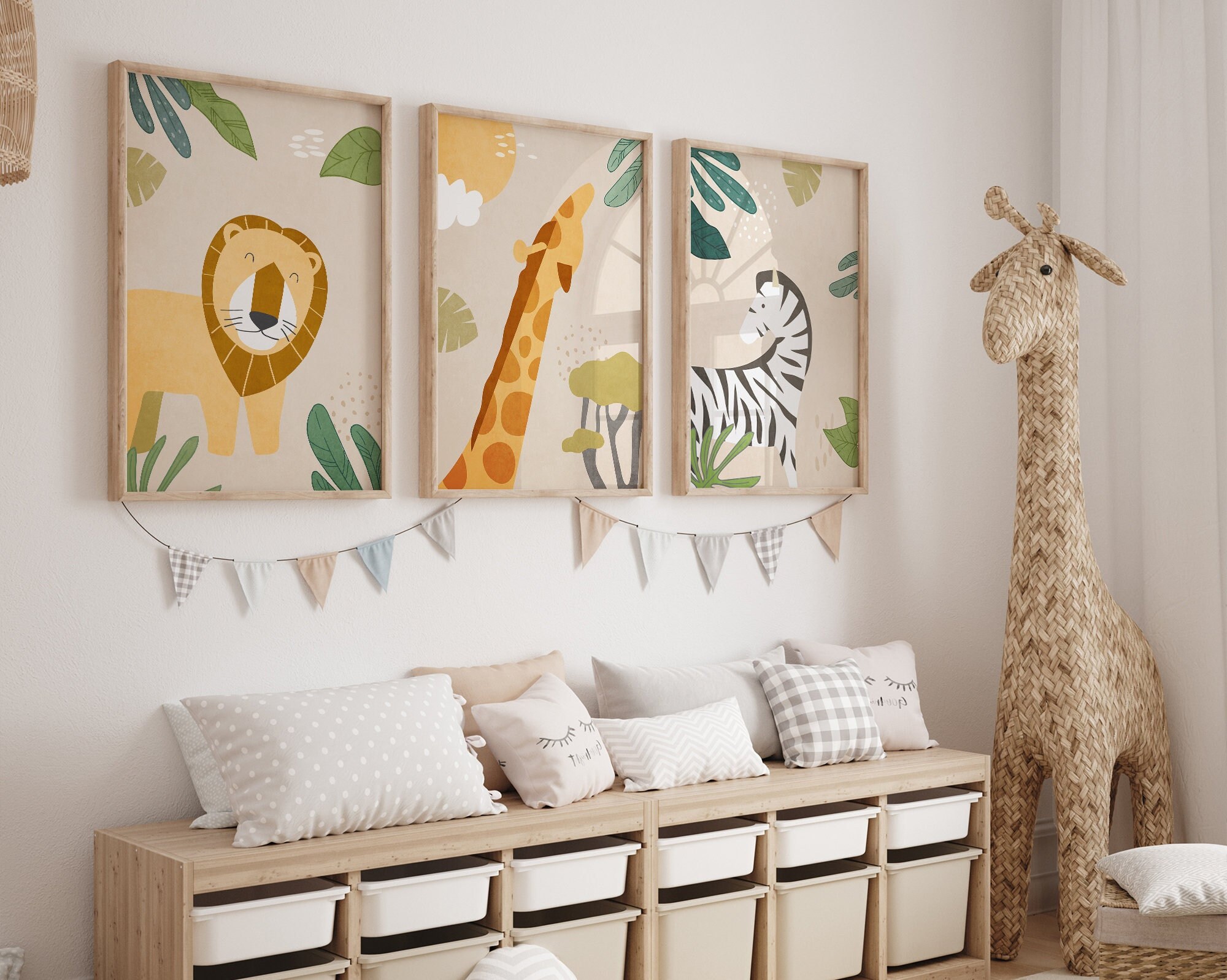 Safari Animal Nursery Prints, Boho Kids Room Decor (set of 3) - Etsy Canada