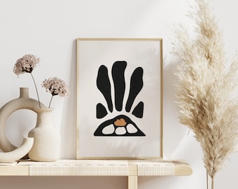 Abstract Groovy Floral Print, Groovy Wall Art, Mid-Century Modern Decor, Housewarming Gift, Bedroom Decor, 70s Retro Decor, Living Room Art