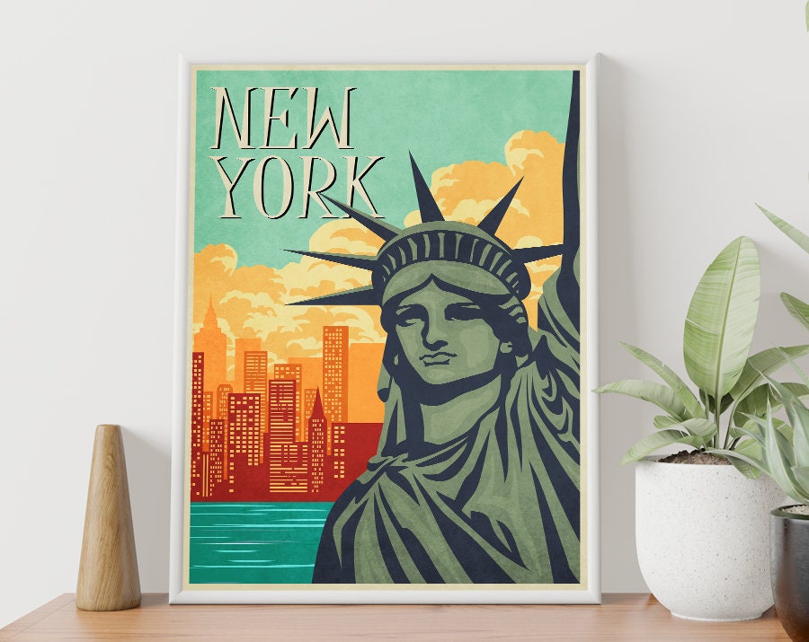 Discover New York Vintage Manhattan Retro Poster