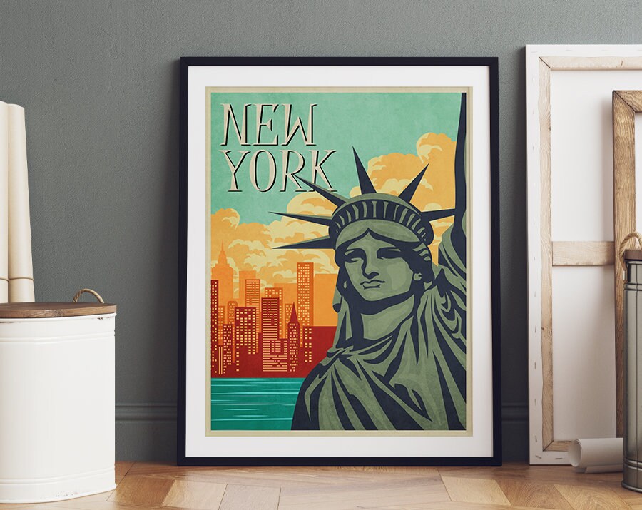 Discover New York Vintage Manhattan Retro Poster