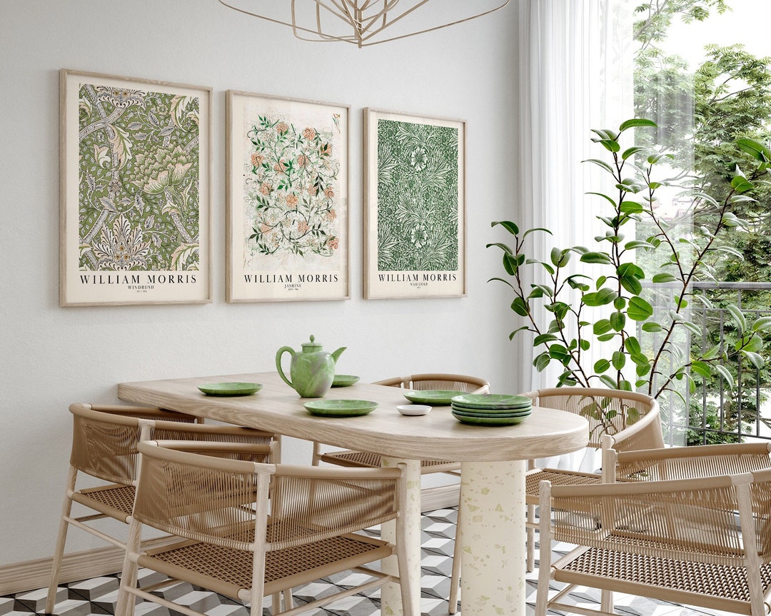 William Morris Set of 3 Wall Art Prints, William Morris Vintage Museum ...