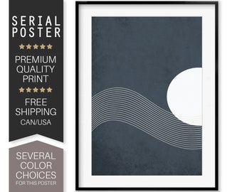 Abstract Art Print, Modern Abstract Seascape, Mid Century Art, Modern Wall Art, Mid Century Modern, Wall Art, Minimalist Art, Serial Poster