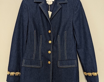 ESCADA by Margaretha Ley Vintage Denim Jacket With Gold