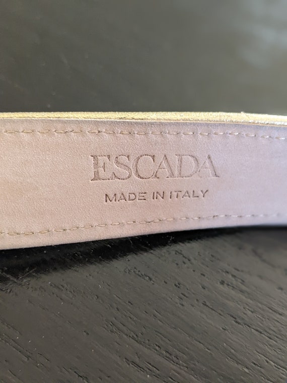 ESCADA Denim Belt with Gold Contrast & Buckle, Si… - image 7
