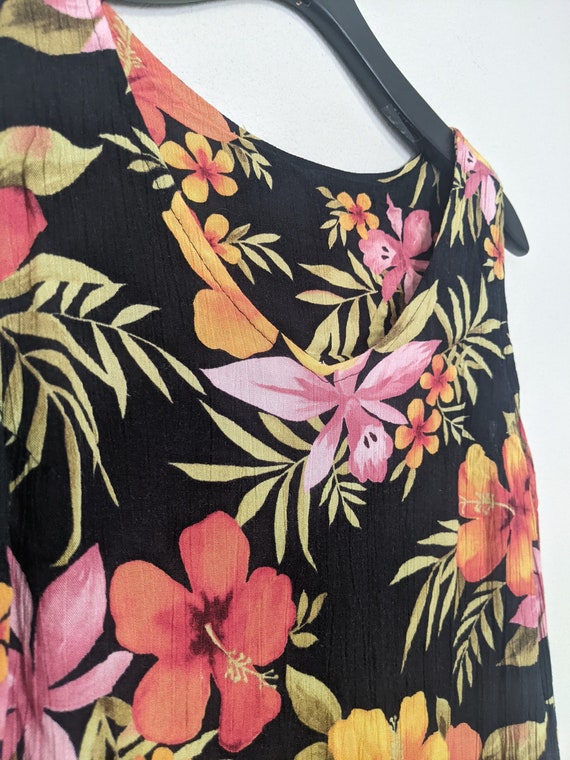 Vintage Tropical Print Tank Mini Dress - image 3