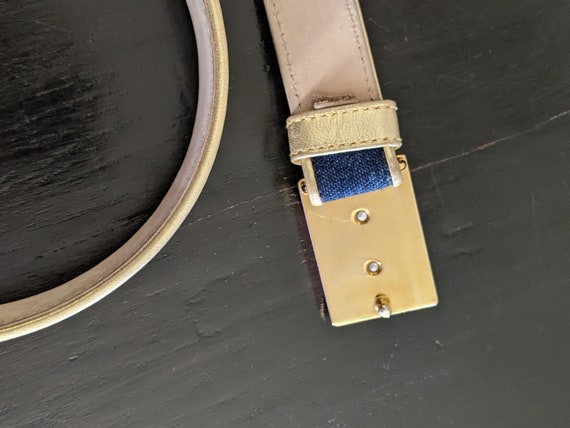 ESCADA Denim Belt with Gold Contrast & Buckle, Si… - image 8