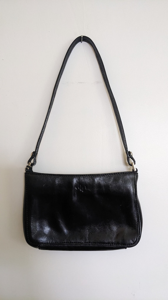 Black Leather Monsac Shoulder Bag