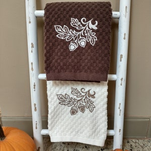 Acorn Embroidered Hand Towel