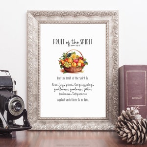 Owoce Ducha Sztuka Druk Chrześcijański Sztuka Ścienna Plakat Pisma Świętego Sztuka Biblijna Sztuka Bóg Sztuka Owoce Sztuka Ścienna Cyfrowy Galatów 5 Kosz Owoców