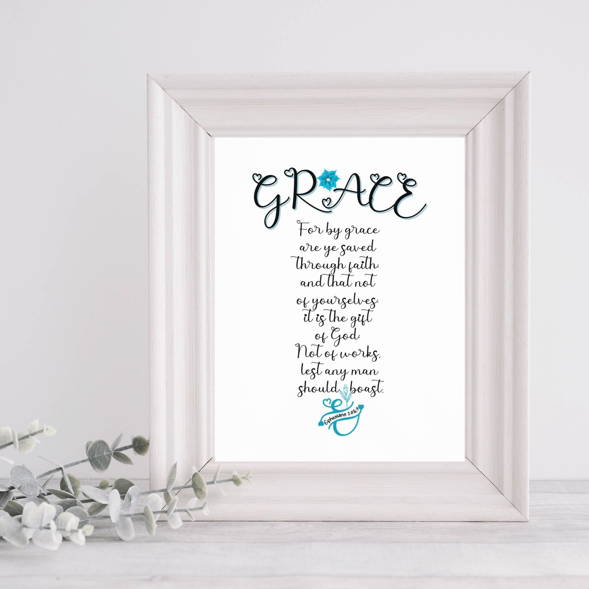 Ephesians 28 9 Grace Printable BIBLICAL WALL ART Quotes Etsy