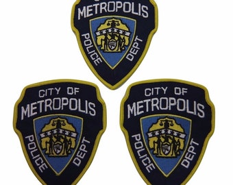 Superman City of Metropolis Logo 4 1//2/" Tall Embroidered Iron on Patch