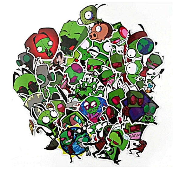 Invader Zim Cartoon Themed Lot of 38 Assorted Sticker Decals Invader Zim Cartoon Themed Lot of 38 Assorted Sticker Decals