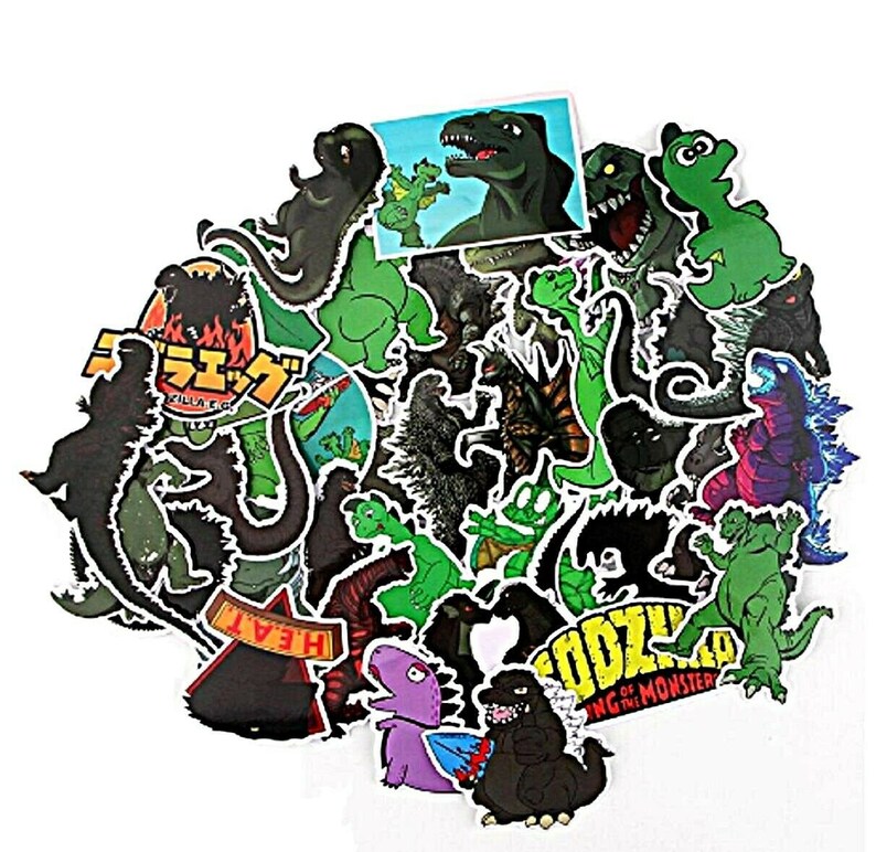 Godzilla Themed Set of 37 Decal Vinyl Stickers Etsy