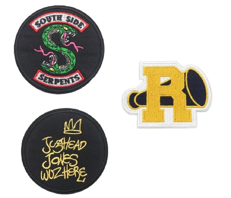 Riverdale Themed 3 Inch Tall Embroidered Set of 3 Patches