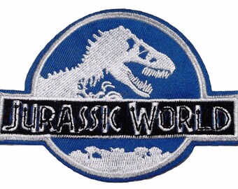 Jurassic Park Logo Clever Girl Raptor Eye embroidered Patch 4 inches wide 