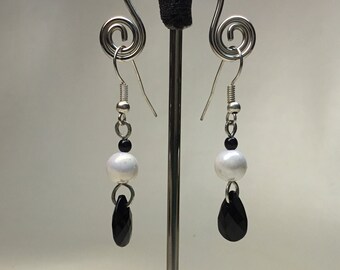 Art Earrings made by Modern Artist Julie Frith one of a kind 2" long
