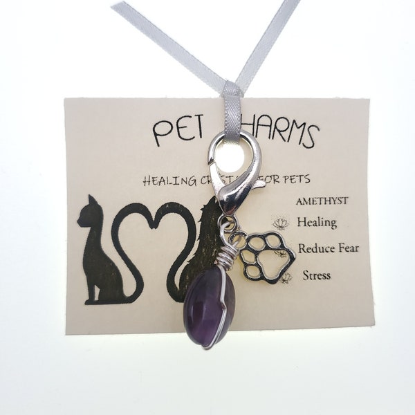 Amethyst Crystal Pendants for Pets for calming / healing / excessive barking