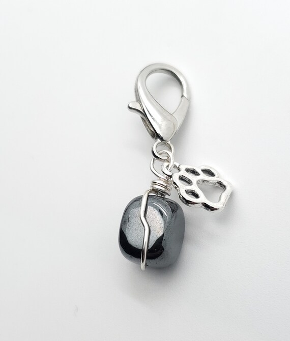 Hematite Healing Crystal Charms for Pets Hematite Healing Crystal Charms for Pets