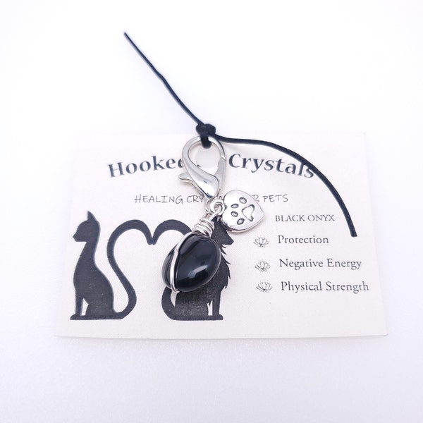 Black Onyx Crystal Charms for Pets for physical strength / protection