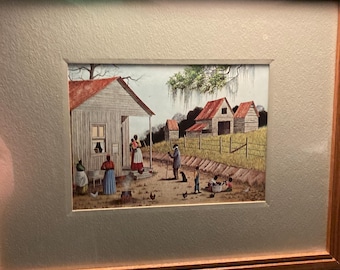 Jack Myers matted print- Home Beside The Cotton Fields
