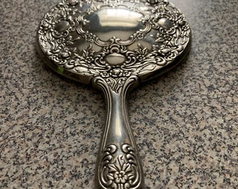 Vintage Silver Plated Vanity Mirror