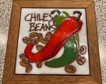 Vintage Chile Beans Trivet from Italy
