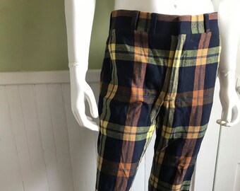 yellow tartan trousers mens