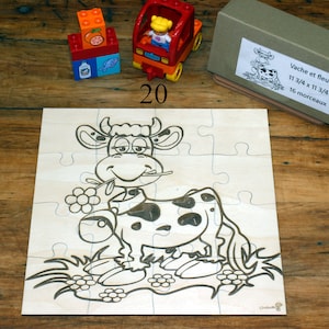 Houten puzzel om in te kleuren