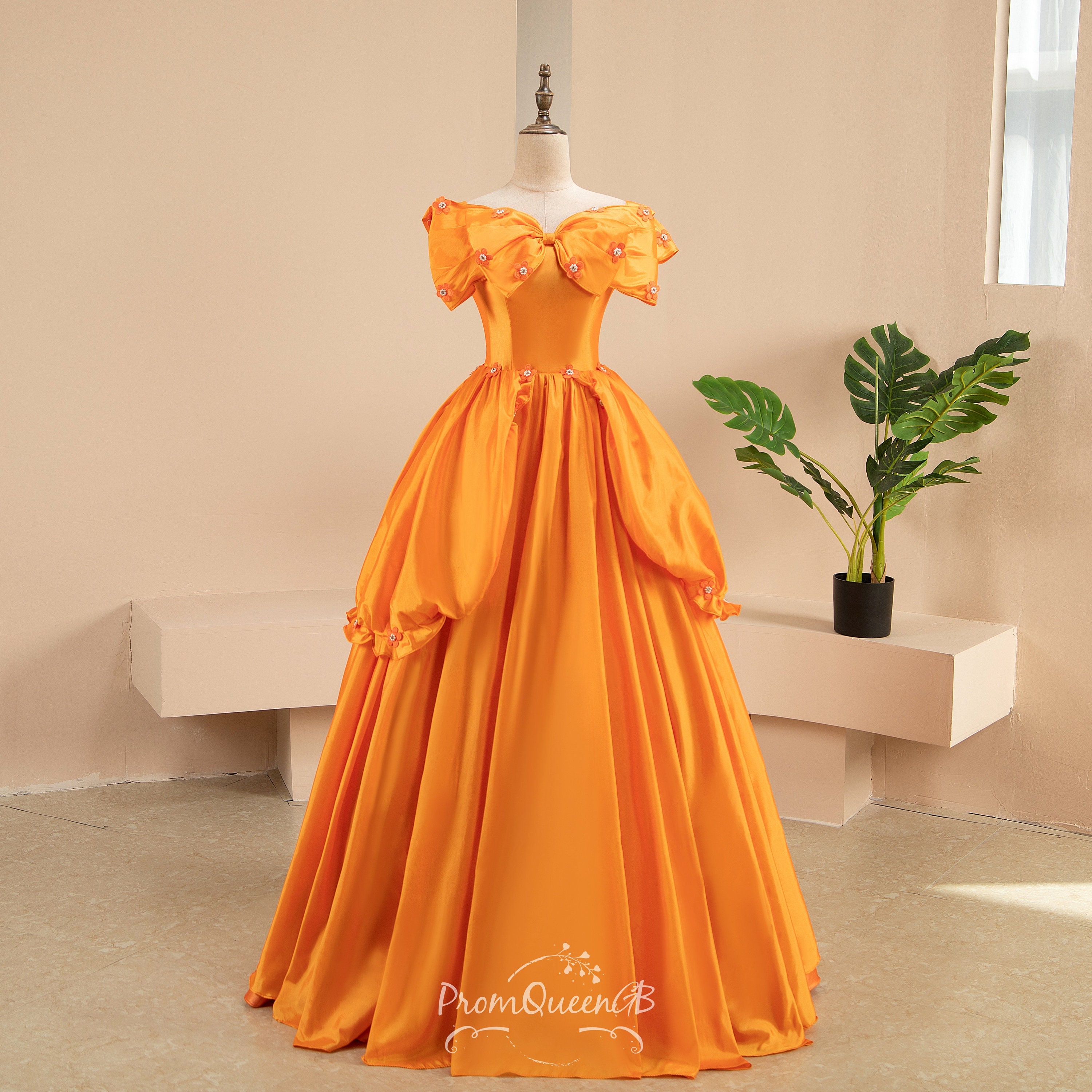 orange dresse